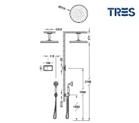 KIT DUCHA TERMOSTATICA ELECTRONICA CLASIC TRES